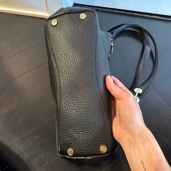 MICHAEL Michael Kors Raven Large Leather Shoulder Bag, Black/Gold - Picture 6 of 10